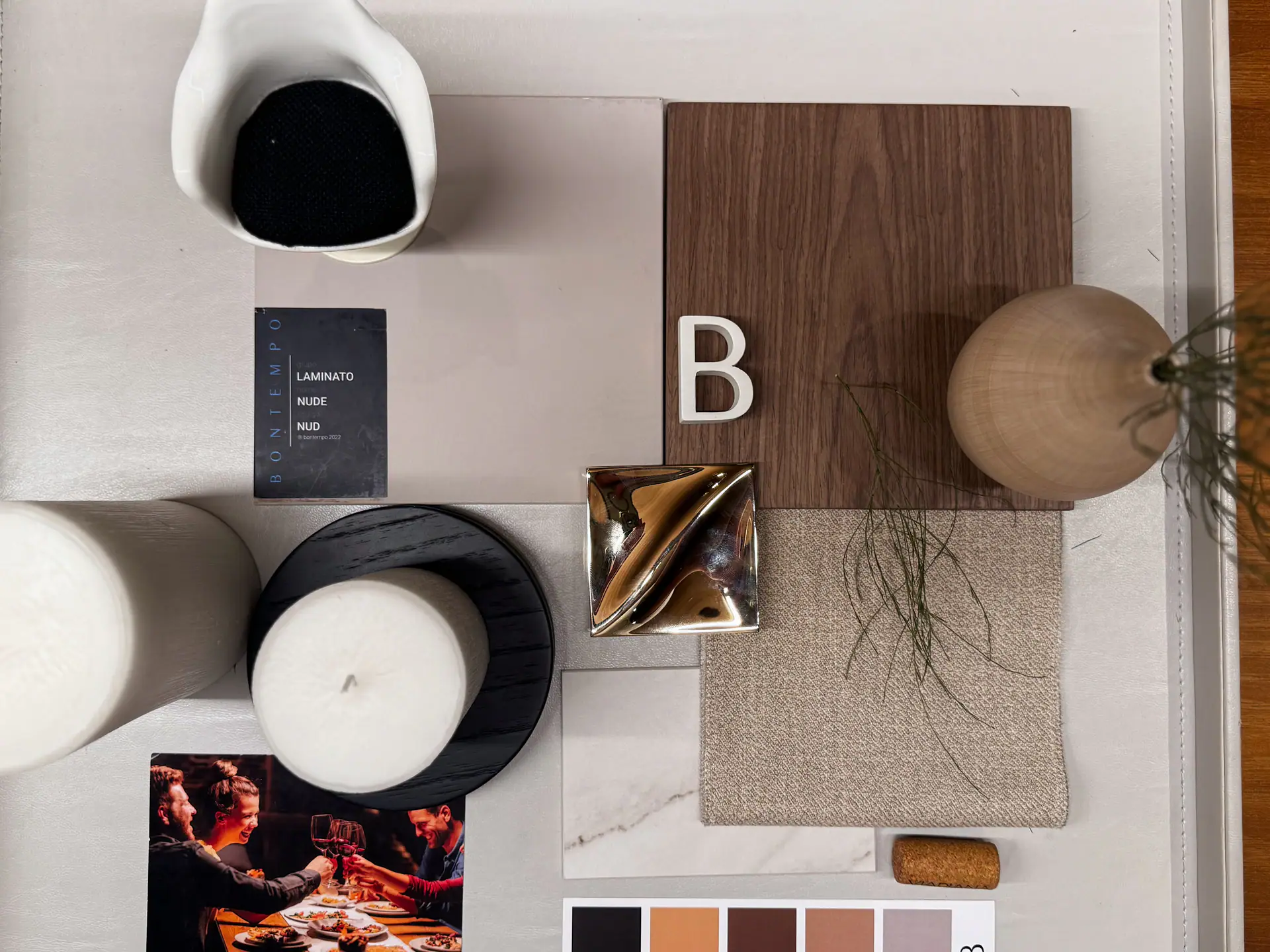 Moodboard de materiais e acabamentos